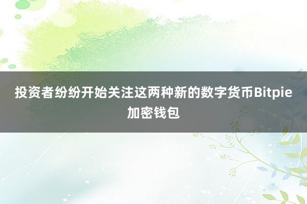 投资者纷纷开始关注这两种新的数字货币Bitpie加密钱包