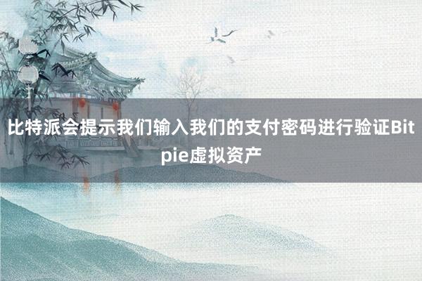 比特派会提示我们输入我们的支付密码进行验证Bitpie虚拟资产