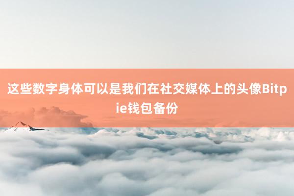 这些数字身体可以是我们在社交媒体上的头像Bitpie钱包备份