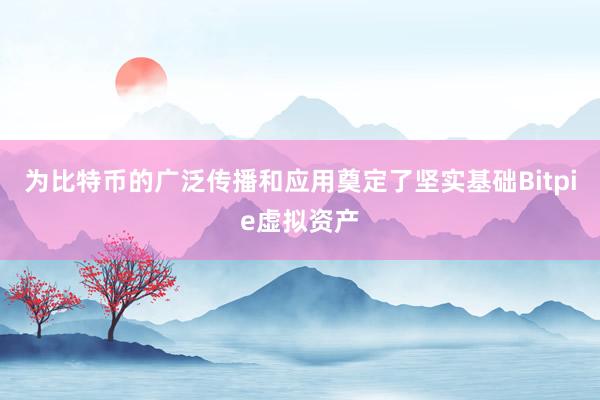 为比特币的广泛传播和应用奠定了坚实基础Bitpie虚拟资产