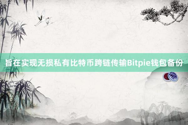 旨在实现无损私有比特币跨链传输Bitpie钱包备份