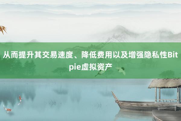 从而提升其交易速度、降低费用以及增强隐私性Bitpie虚拟资产