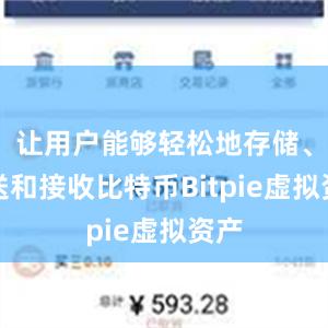 让用户能够轻松地存储、发送和接收比特币Bitpie虚拟资产