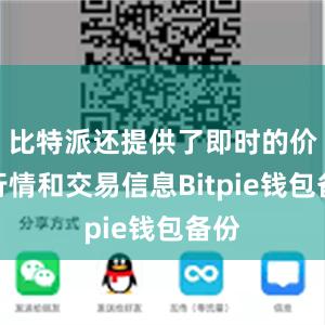 比特派还提供了即时的价格行情和交易信息Bitpie钱包备份